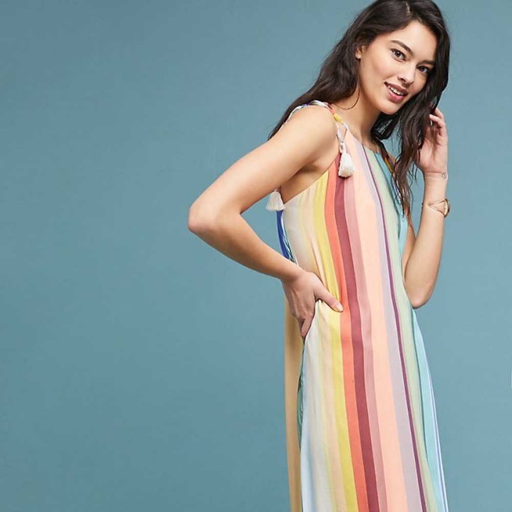 Farm Rio (Anthropologie) Rainbow Midi Dress